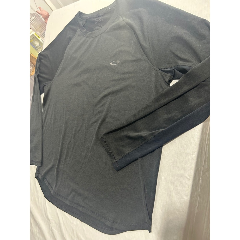 Oakley Mens Black Long Sleeve Performance Shirt Regular Fit Crew Neck XL